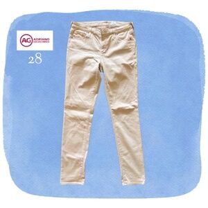 AG Adriano Goldschmied Skinny Beige Cotton/Modal 28R Jeans